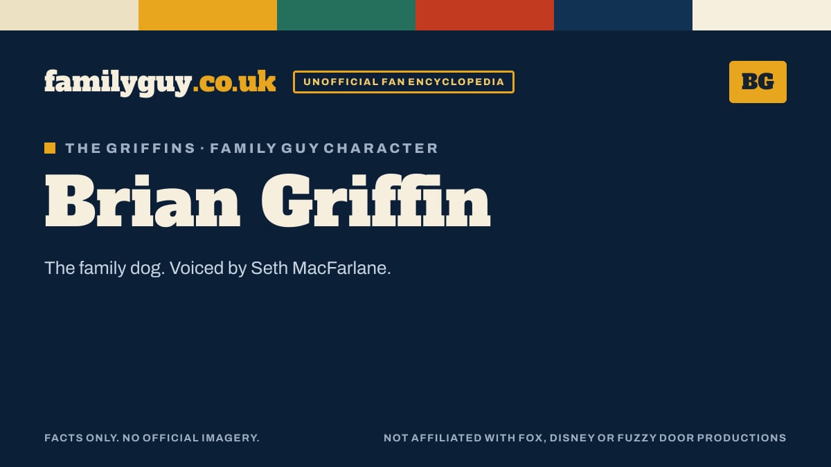 Brian Griffin monogram card in the familyguy.co.uk design