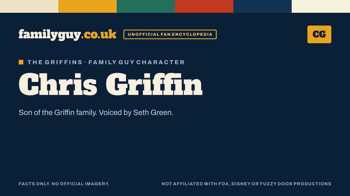 Chris Griffin monogram card in the familyguy.co.uk design