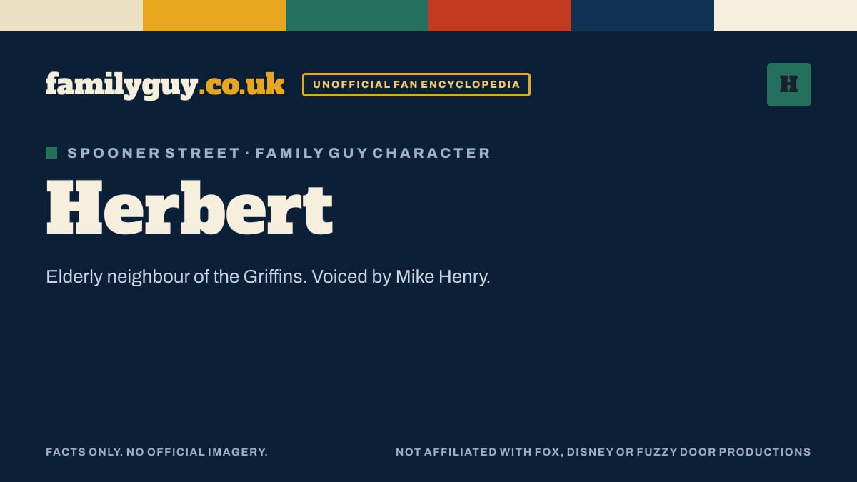 Herbert monogram card in the familyguy.co.uk design
