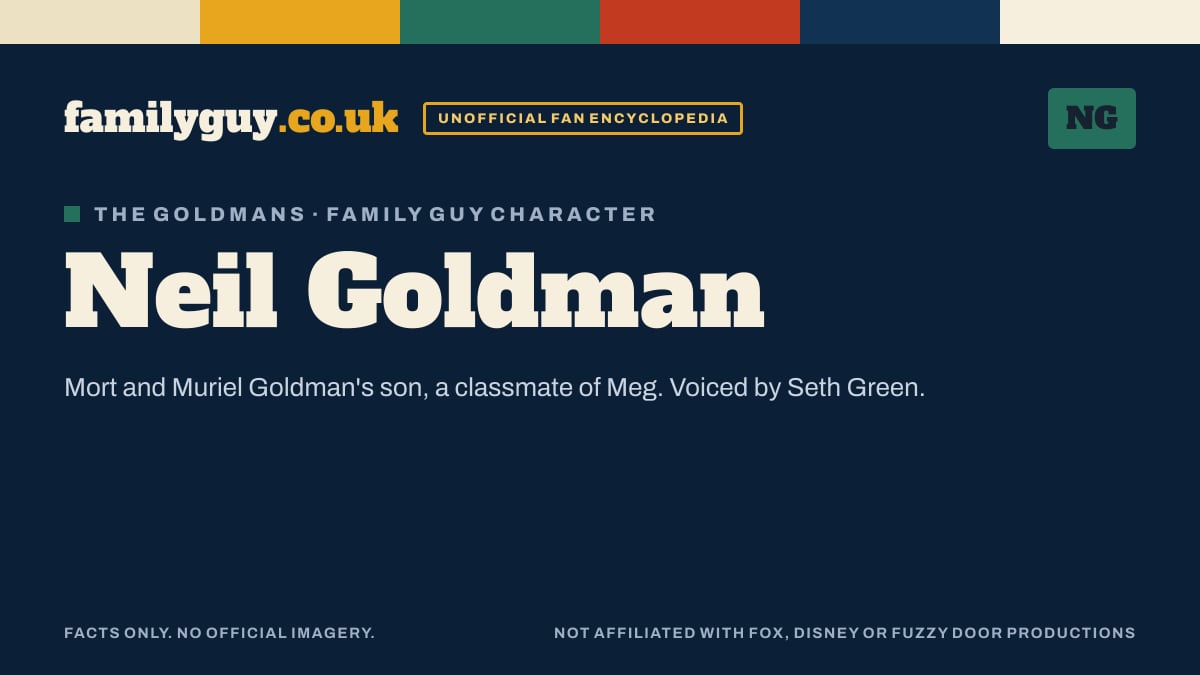 Neil Goldman monogram card in the familyguy.co.uk design