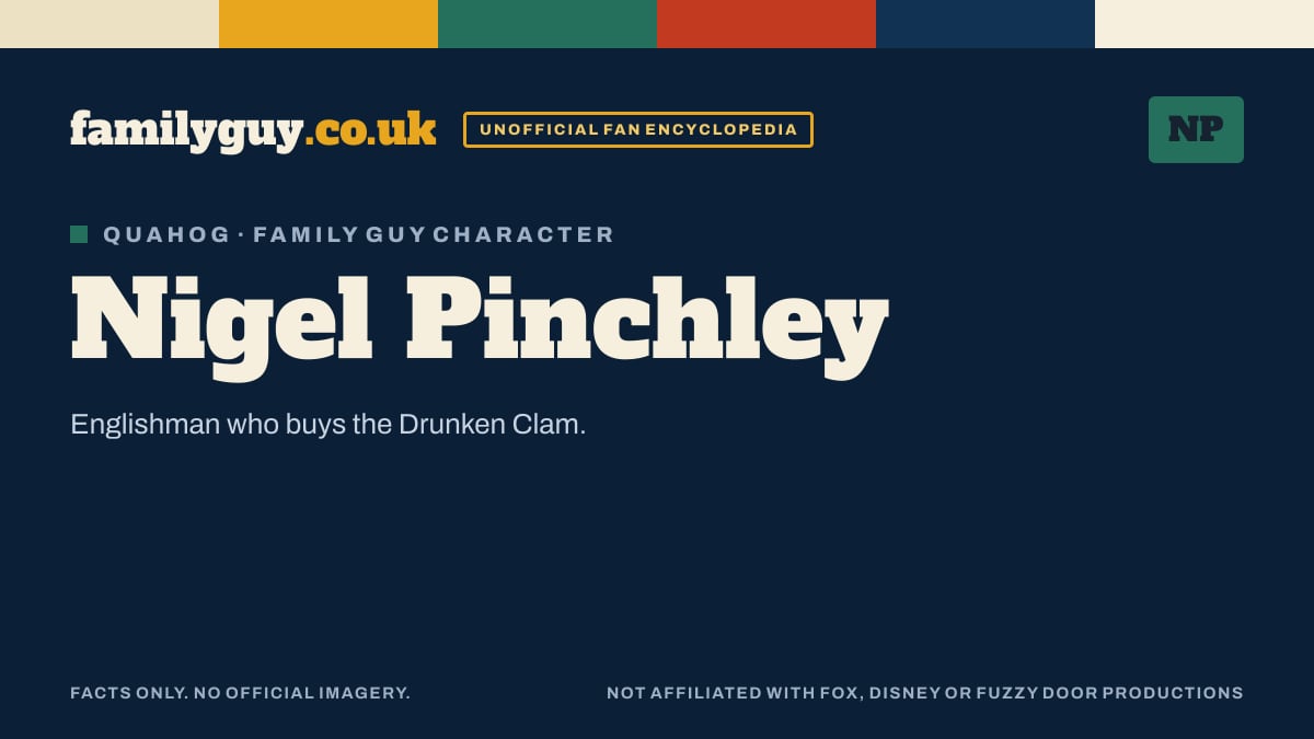 Nigel Pinchley monogram card in the familyguy.co.uk design