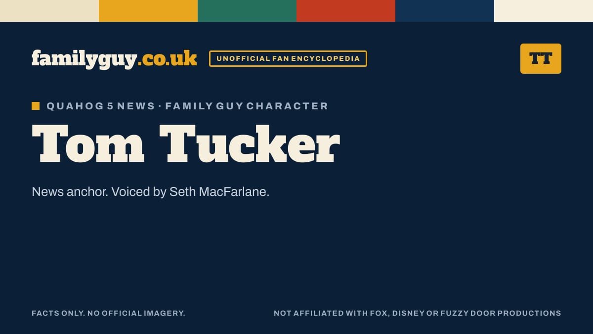 Tom Tucker monogram card in the familyguy.co.uk design