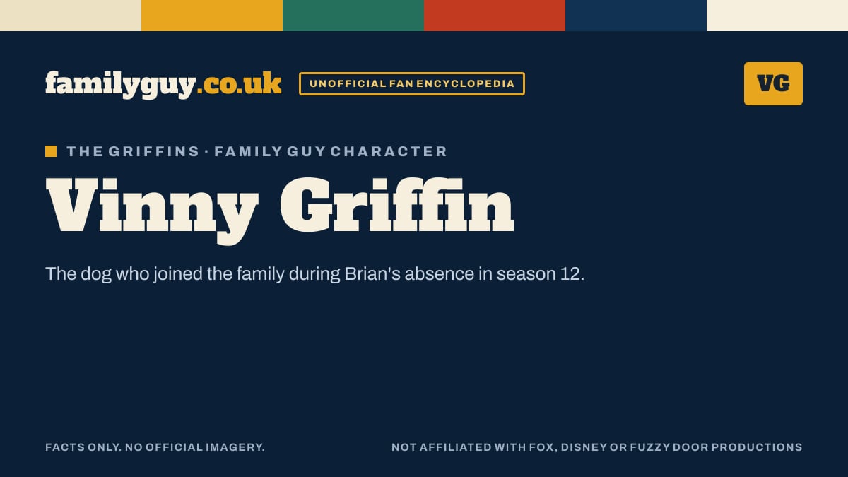 Vinny Griffin monogram card in the familyguy.co.uk design