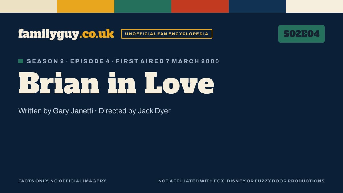 Brian in Love, Family Guy S02E04, title card in the familyguy.co.uk design