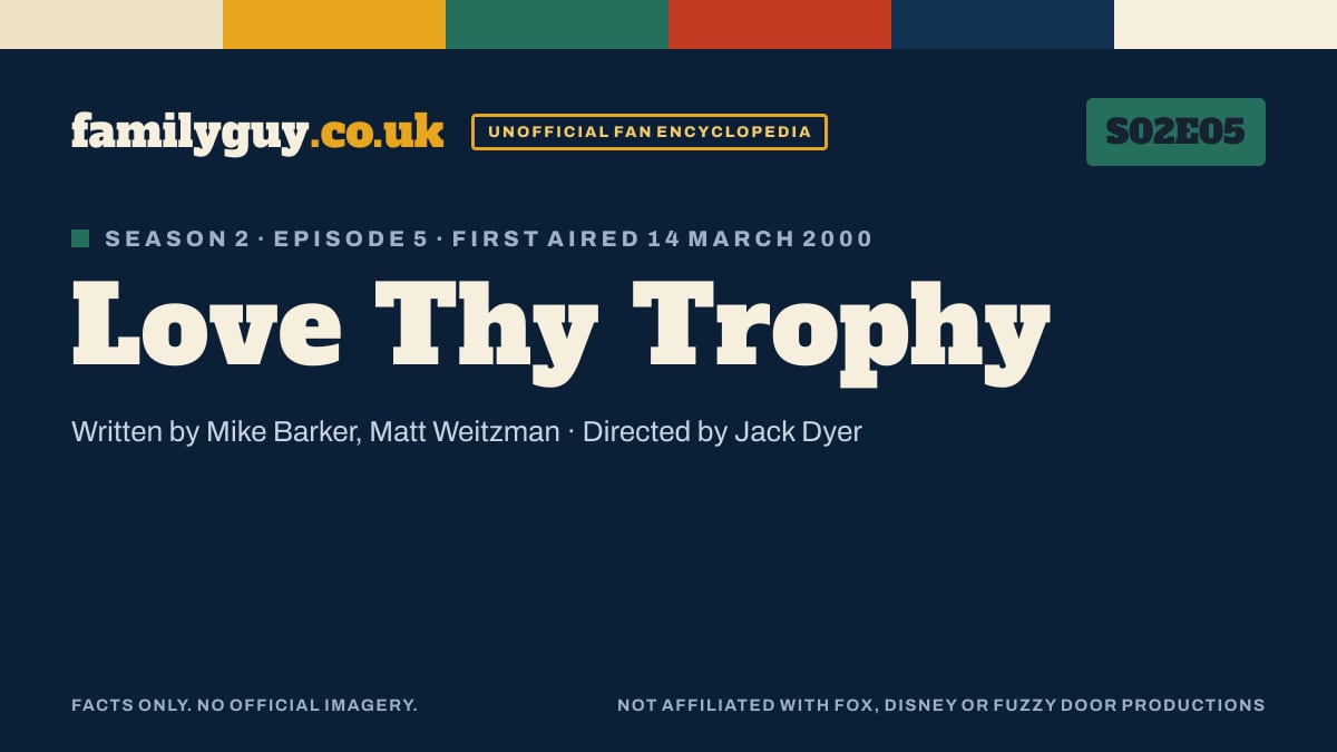 Love Thy Trophy, Family Guy S02E05, title card in the familyguy.co.uk design