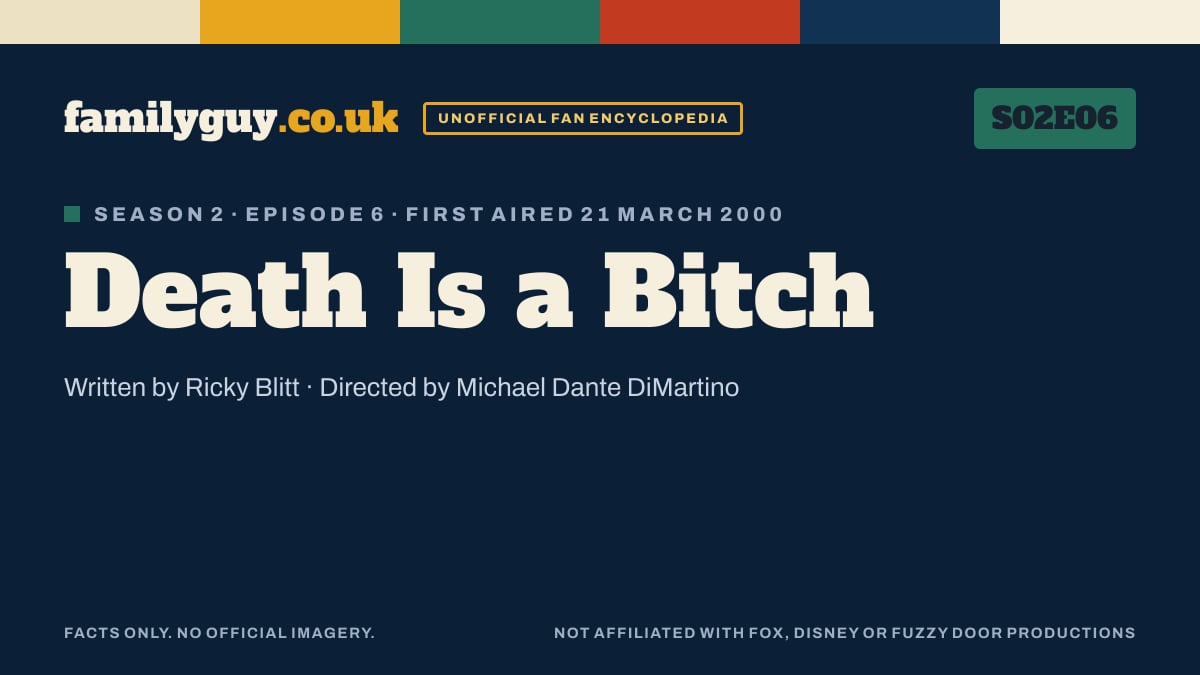 Death Is a Bitch, Family Guy S02E06, title card in the familyguy.co.uk design