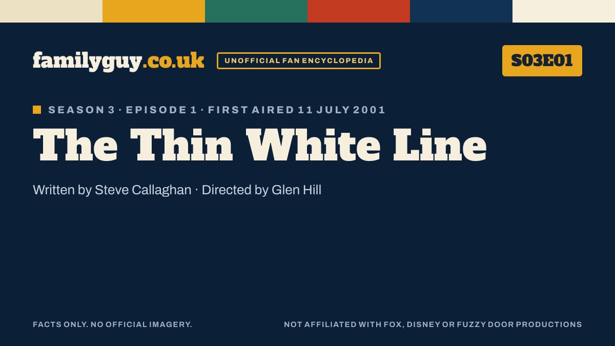 The Thin White Line, Family Guy S03E01, title card in the familyguy.co.uk design