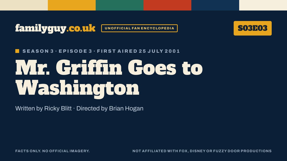 Mr. Griffin Goes to Washington, Family Guy S03E03, title card in the familyguy.co.uk design