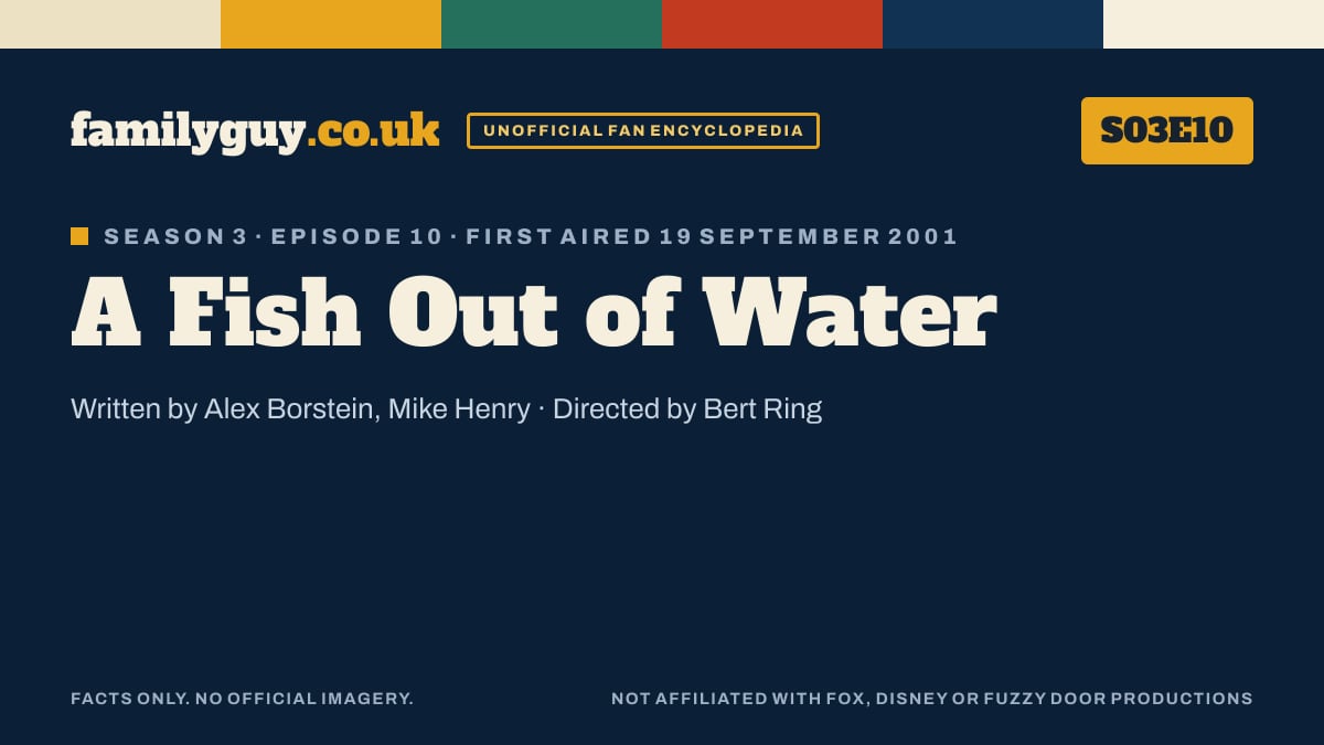 A Fish Out of Water, Family Guy S03E10, title card in the familyguy.co.uk design