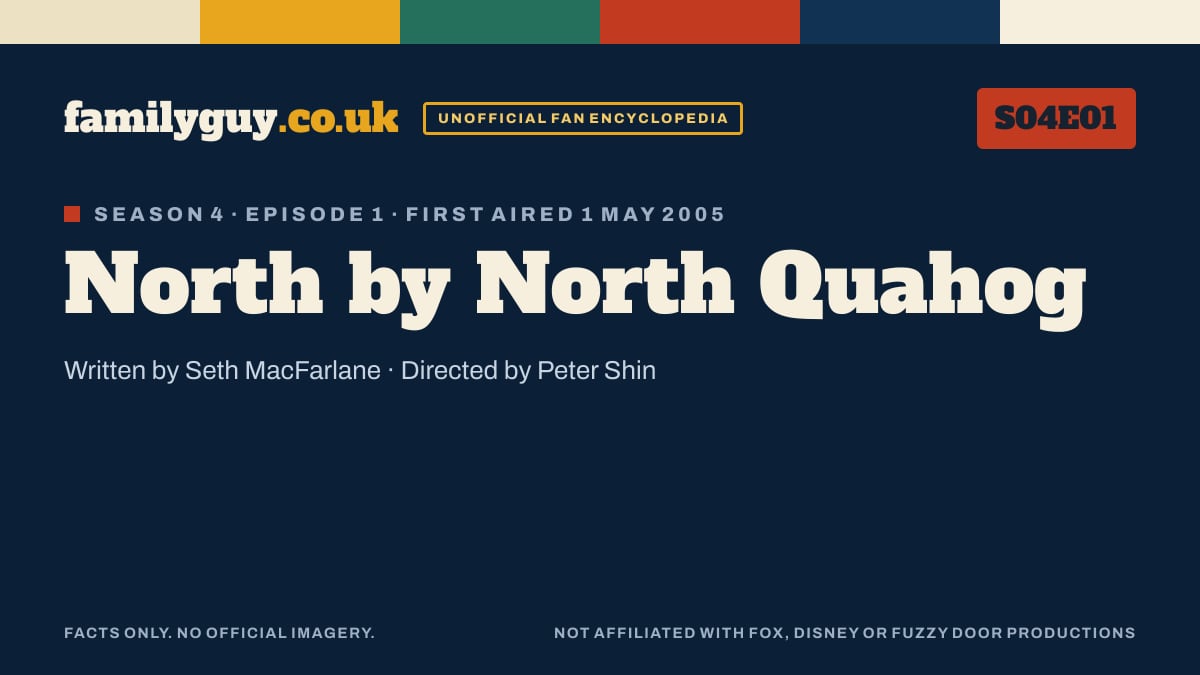 North by North Quahog, Family Guy S04E01, title card in the familyguy.co.uk design