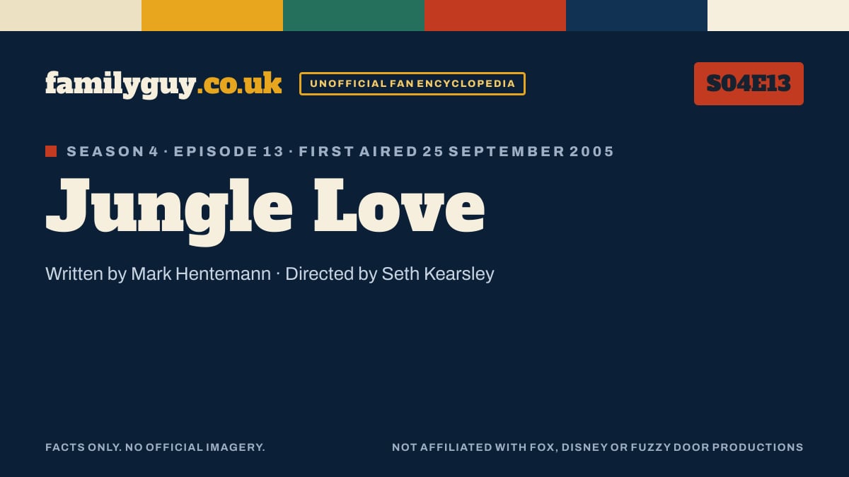 Jungle Love, Family Guy S04E13, title card in the familyguy.co.uk design