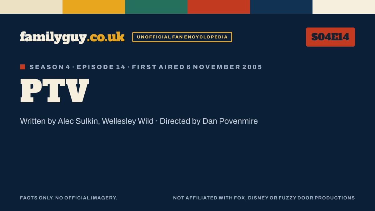PTV, Family Guy S04E14, title card in the familyguy.co.uk design