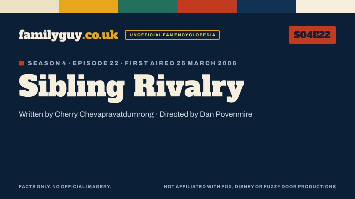 Sibling Rivalry, Family Guy S04E22, title card in the familyguy.co.uk design