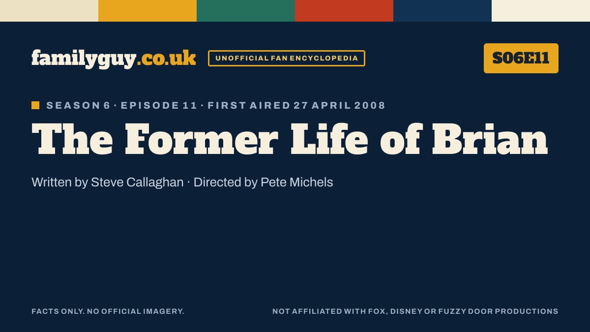 The Former Life of Brian, Family Guy S06E11, title card in the familyguy.co.uk design