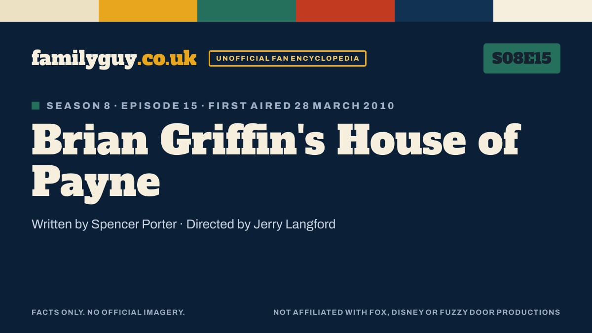Brian Griffin's House of Payne, Family Guy S08E15, title card in the familyguy.co.uk design