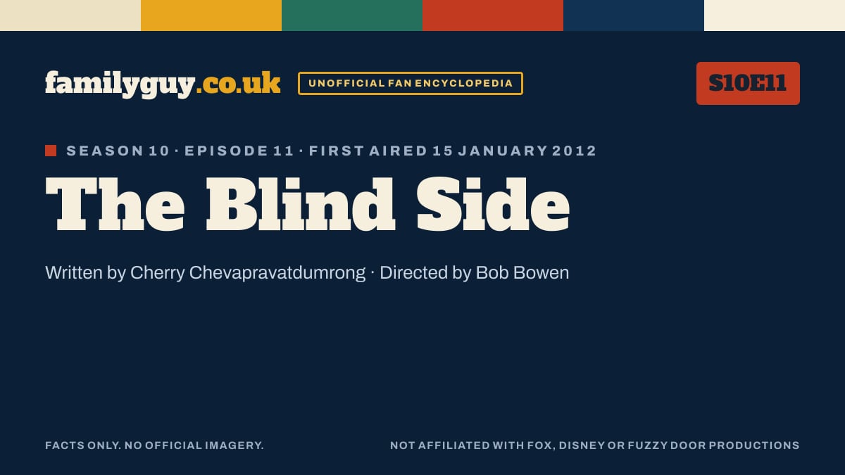 The Blind Side, Family Guy S10E11, title card in the familyguy.co.uk design