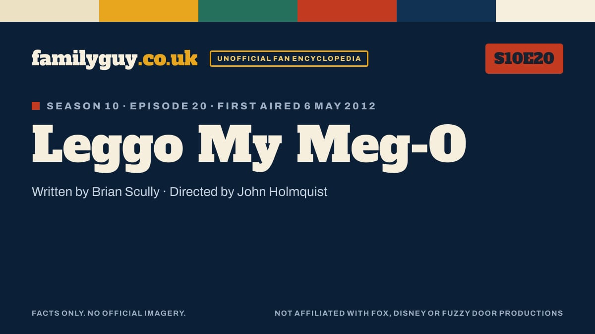 Leggo My Meg-O, Family Guy S10E20, title card in the familyguy.co.uk design