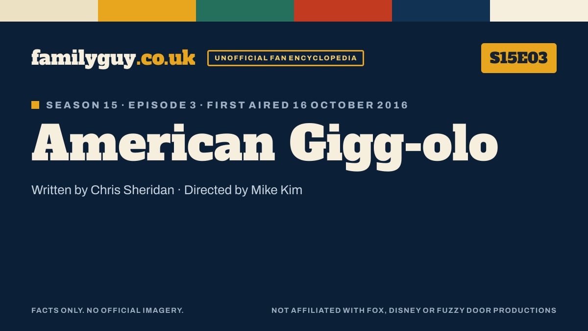 American Gigg-olo, Family Guy S15E03, title card in the familyguy.co.uk design