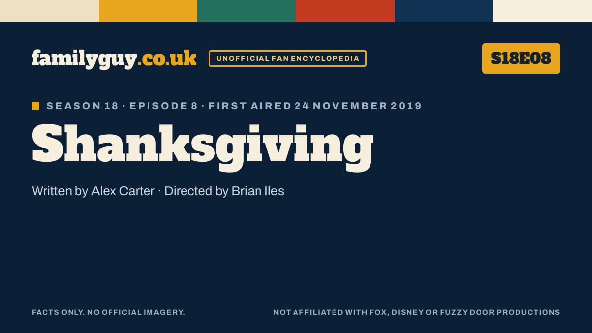Shanksgiving, Family Guy S18E08, title card in the familyguy.co.uk design