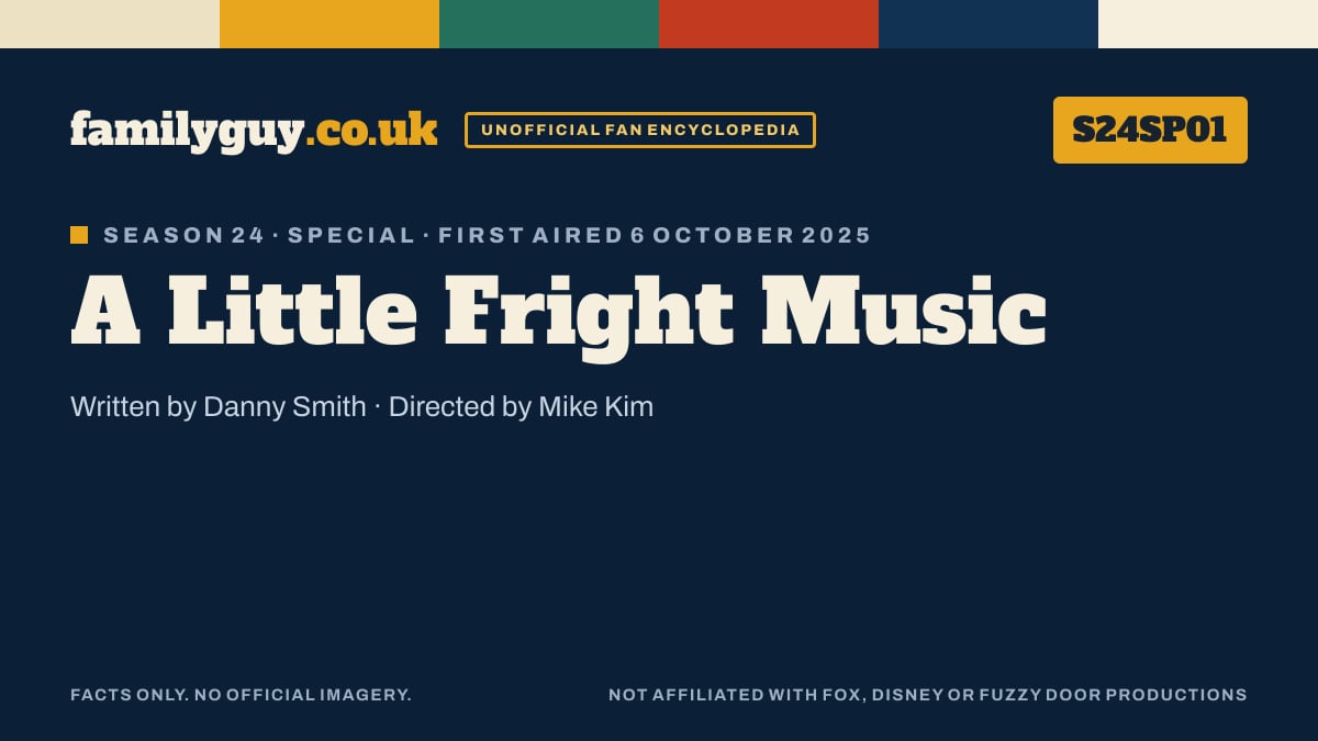 A Little Fright Music, Family Guy S24SP01, title card in the familyguy.co.uk design
