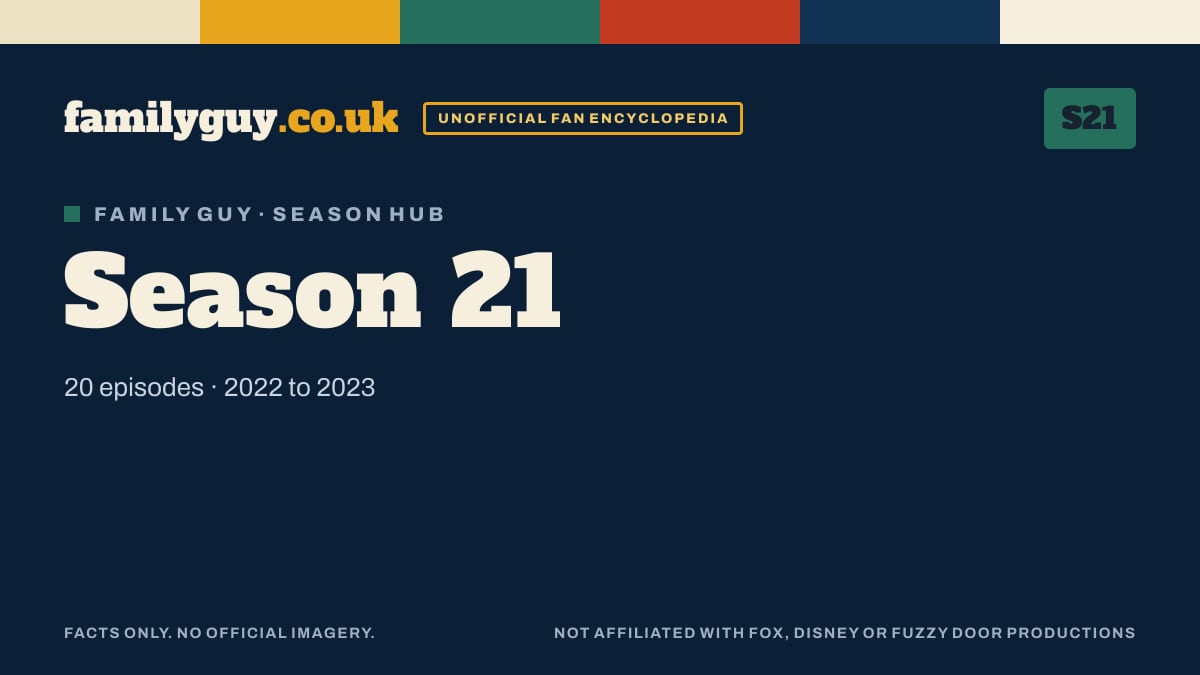 Family Guy season 21 card in the familyguy.co.uk design