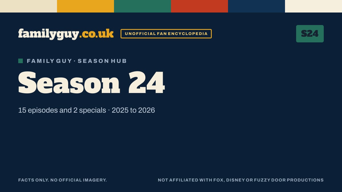 Family Guy season 24 card in the familyguy.co.uk design